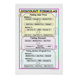 Poster Notas matemáticas de descuentos