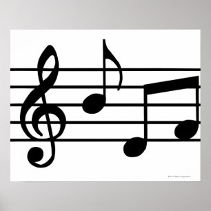 Póster Notas musicales