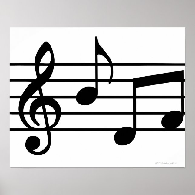 Póster Notas musicales (Frente)
