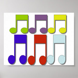 Póster Notas musicales