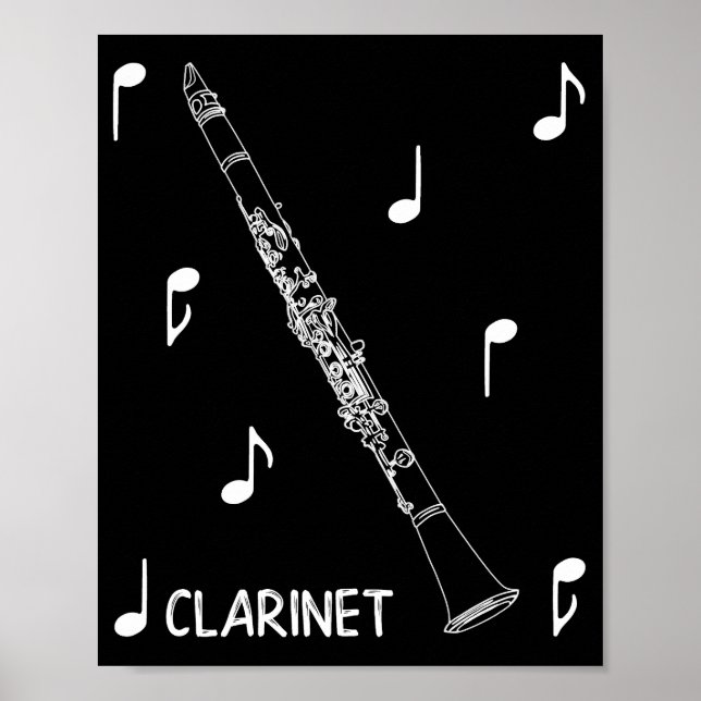 Póster Notas musicales Clarinet (Frente)