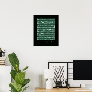 Póster notas musicales paredes decorativas