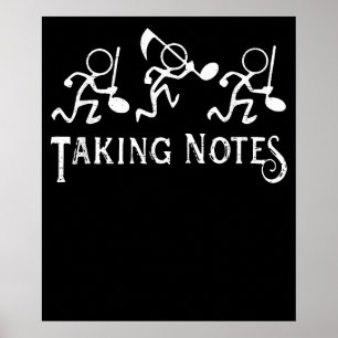 Póster Notas musicales vintage amantes de la música profe