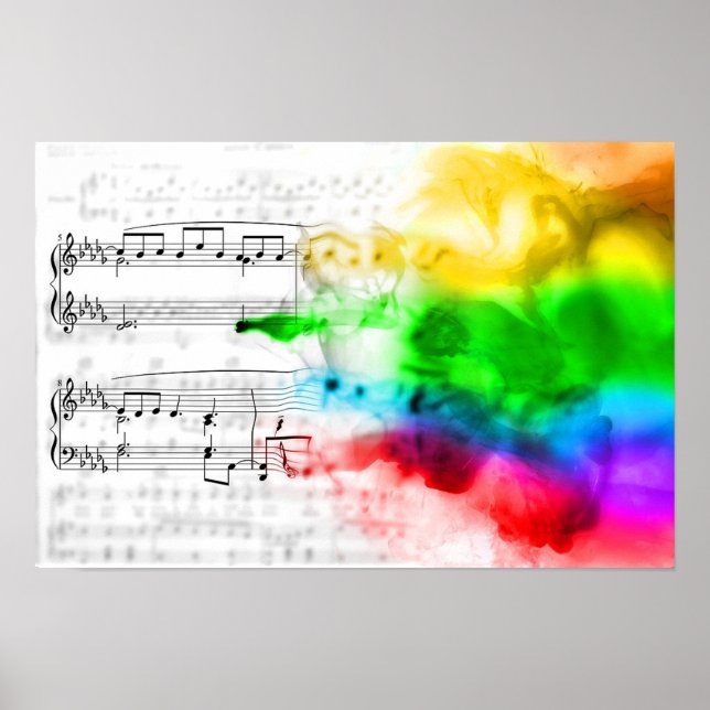 Póster Notas sobre la música arcoiris (Frente)