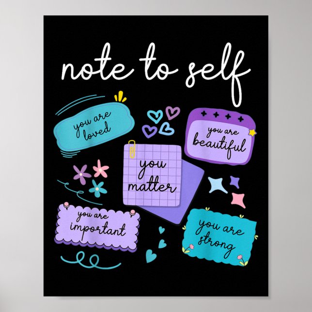 Póster Note To Self You Suicide Prevention Awareness  (Frente)