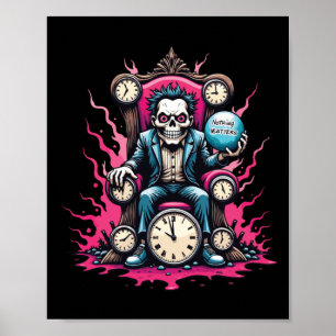 Póster Nothing S - Surreal Skeletal Vintage Throne Art