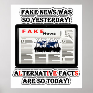 Póster Noticias falsas y datos alternativos Papel Poster