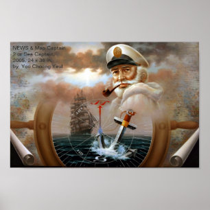 Póster NOTICIAS y capitán 2 del mapa o capitán de mar