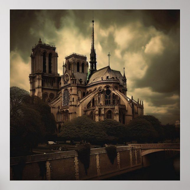 Póster Notre Dame Cathedral Spier, París Francia (Frente)