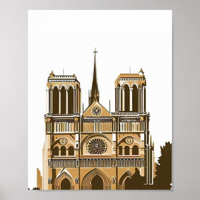 Póster Notre Dame Cathedral Spier, París Francia (Frente)