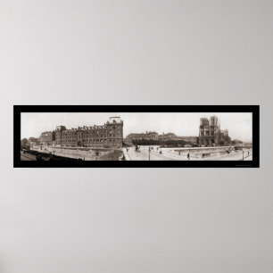 Póster Notre Dame en París Foto 1909