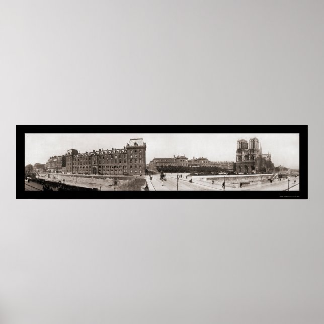 Póster Notre Dame en París Foto 1909 (Frente)