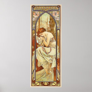 Póster Nouveau vintage nocturno de Alphonse Mucha