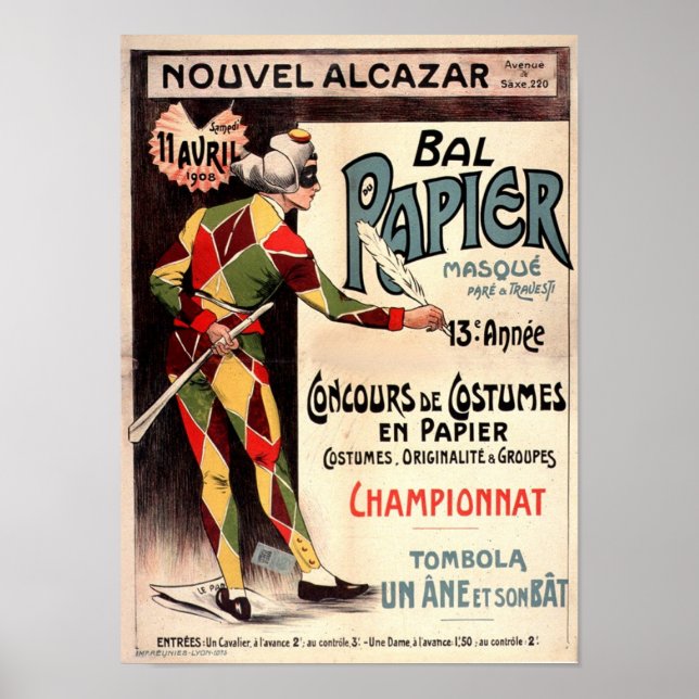 Póster Nouvel Alcazar 1908 Bromista de payasos ventilado  (Frente)