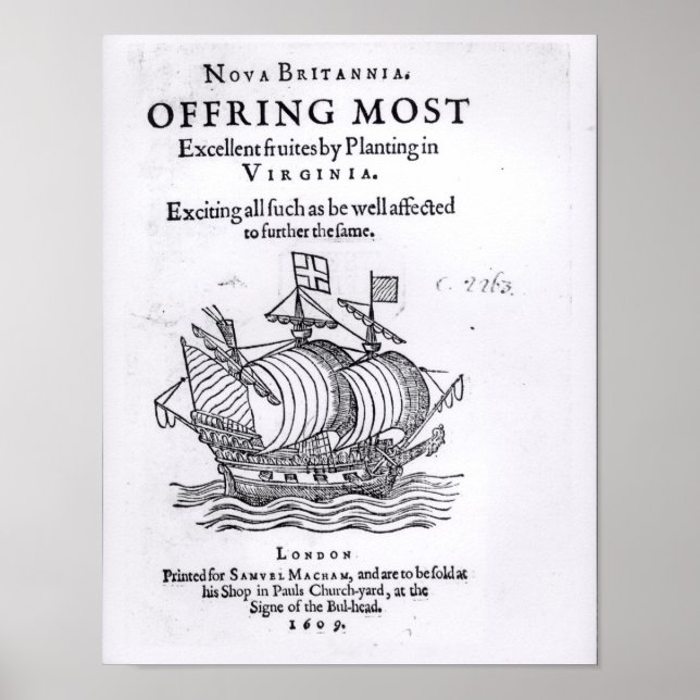 Póster Nova Britannia. Offring Most Excellent Fruites (Frente)