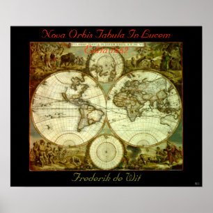 PÓSTER NOVA ORBIS TABULA EN LUCEM EDITA 1662