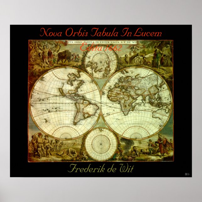 PÓSTER NOVA ORBIS TABULA EN LUCEM EDITA 1662 (Frente)