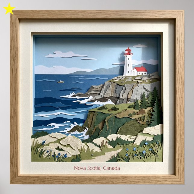 Póster Nova Scotia Canada Paper Collage Diorama (Subido por el creador)