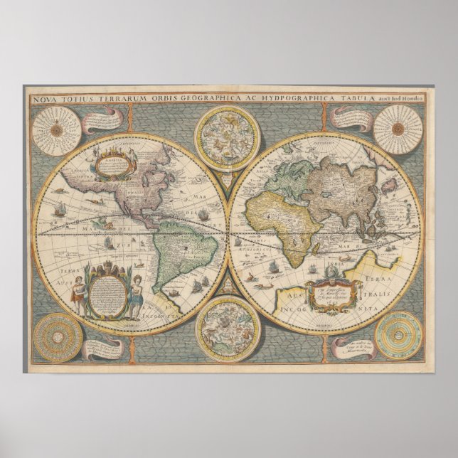 Póster Nova Totius Terrarum Orbis Geographica (Frente)