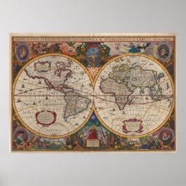 Póster Nova Totius Terrarum Orbis Geographica 1633