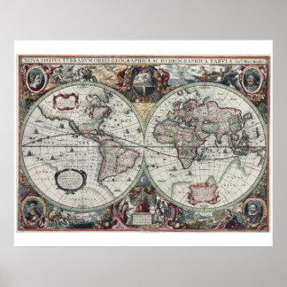 Póster Nova Totius Terrarum Orbis Geographica Ac Hydrogra