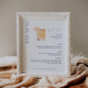 Póster NOVE Navy Firma Bebida Boda Rótulo de menú
