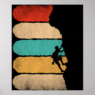 Póster Novedad del escalador de rock retro hipster