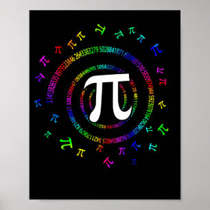 Póster Novedad espiral de Pi para el Día del Pi