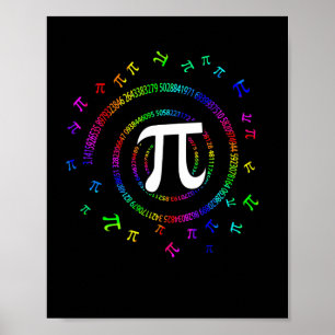 Póster Novedad espiral de Pi para el Día del Pi