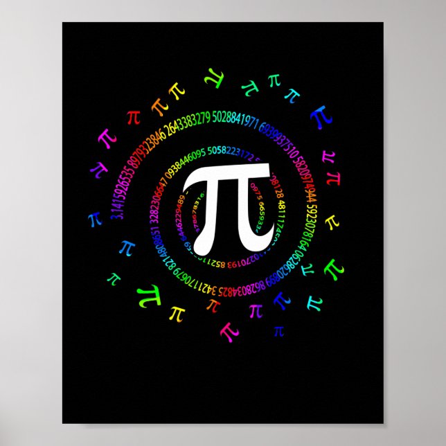 Póster Novedad espiral de Pi para el Día del Pi (Frente)