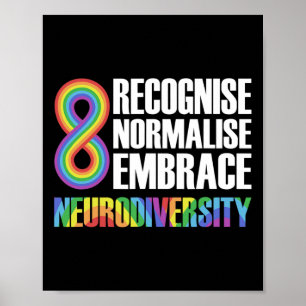 Póster Novedad Neurodiversidad Rainbow Infinity Autism Aw