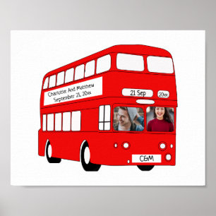 Póster NOVEDAD personalizada de bus británico en Londres