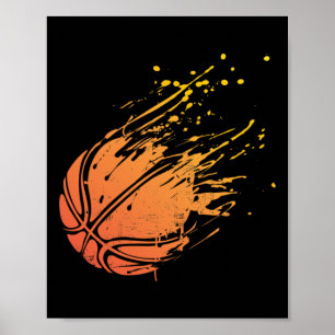Póster Novedad Silhouette Basketball Gift Gráfico Para Ba