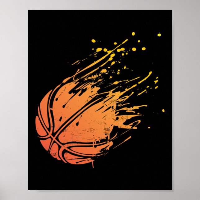 Póster Novedad Silhouette Basketball Gift Gráfico Para Ba (Frente)