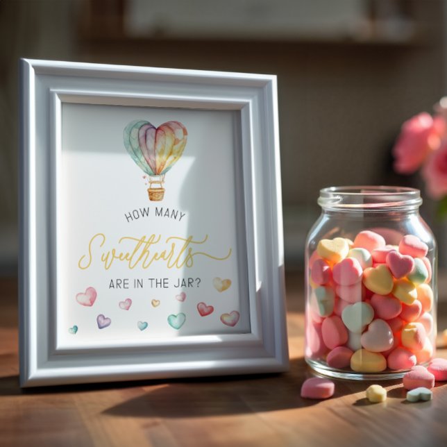 Póster Novedades en el Rótulo de Jar Baby Shower Game (Valentine Baby Shower Game)