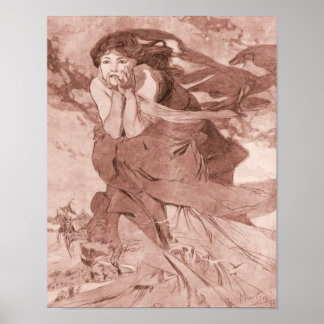 Póster November Art Nouveau Alphonse Mucha