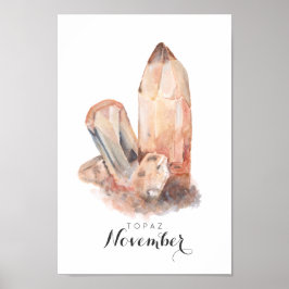 Póster November Birthstone - Topaz Watercolor | Poster