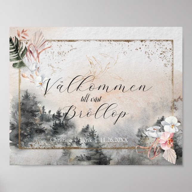 Póster November Wedding Invitation Inbjudningar (Frente)