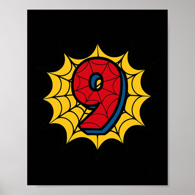 Póster Novena Fiesta Temática de Araña de Cumpleaños Bo d (Frente)