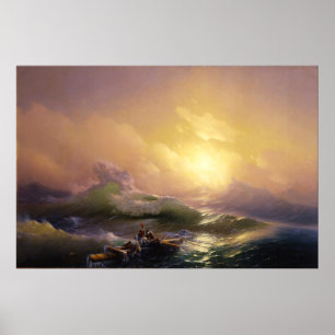 Póster Novena ola de Ivan Aivazovsky Poster