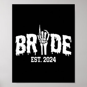 Póster Novia 2024 Boda de Skeleton Halloween Parejas
