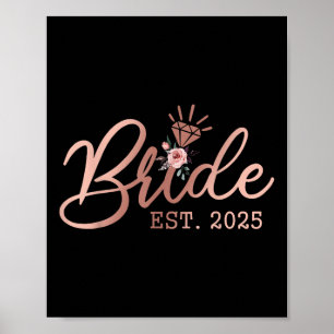 Póster Novia 2025 Boda de la Bachelorette Party Casada No