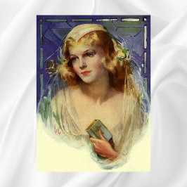 Póster Novia antigua sosteniendo una Biblia, Boda religio