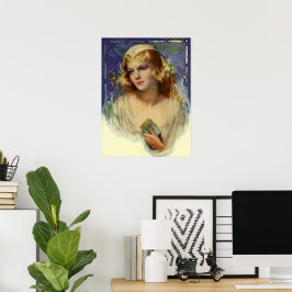 Póster Novia antigua sosteniendo una Biblia, Boda religio