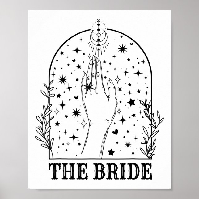 Póster Novia Bruja Coven Coincidente Fiesta de Soltera Gó (Frente)