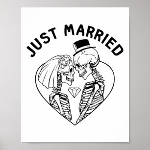 Póster Novia casada Groom Skeleton Couple Halloween
