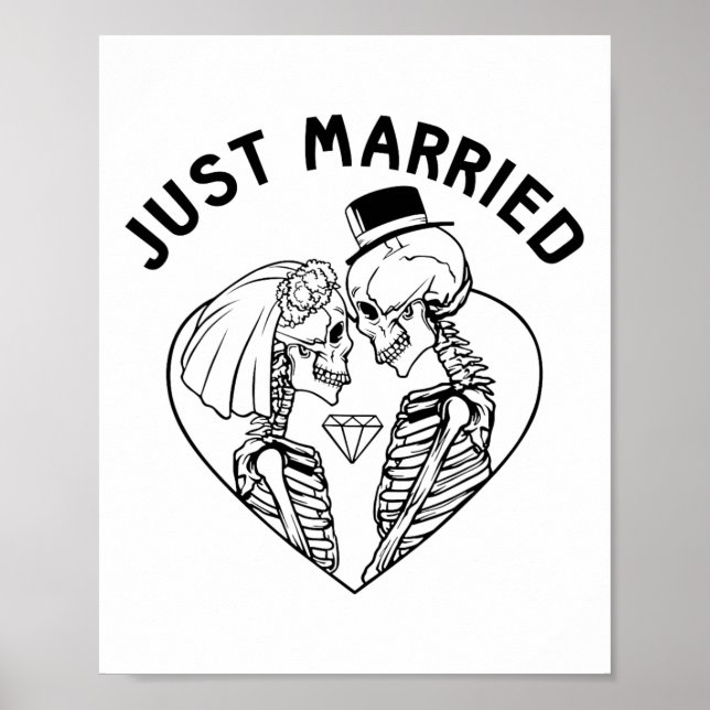 Póster Novia casada Groom Skeleton Couple Halloween (Frente)