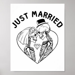 Póster Novia casada Groom Skeleton Couple Halloween