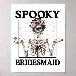 Póster Novia Dama de Honor Espeluznante Esqueleto Hallowe