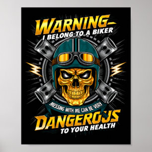 Póster Novia de Motociclista Esposa Pertenezco a un Motoc